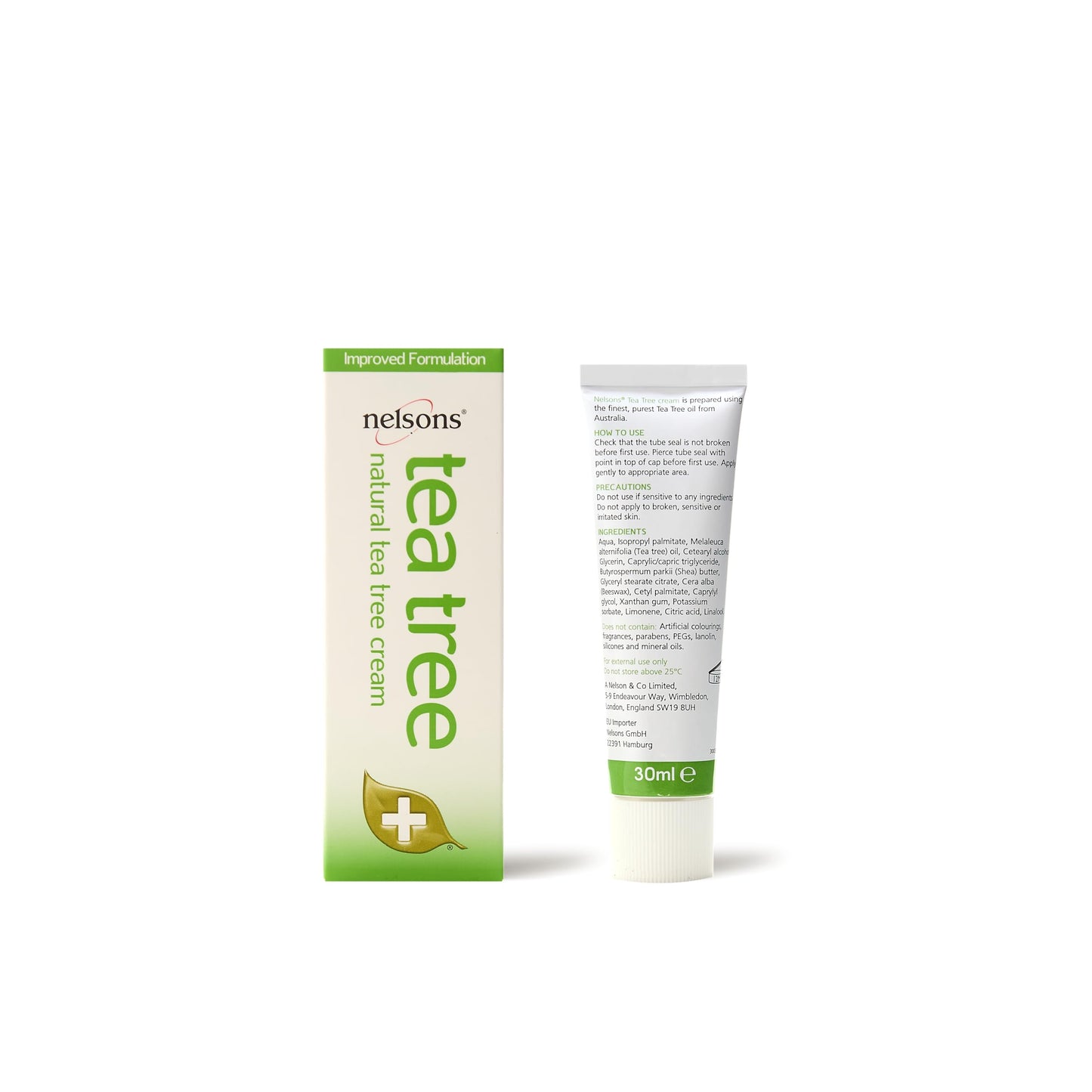 Nelsons Tea Tree Cream (30ml), Natural Face & Body Cream with Australian Tea Tree Oil for Skin, Widely Considered A Natural Antiseptic and Antifungal, Fragrance Free, Paraben Free
