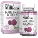Millions & Millions - Hair, Skin & Nails Multivitamin Gummies • Maintenance of Hair, Skin & Nails • Suitable for Vegetarians • 30 Gummies • 1 Month Supply