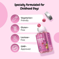 maxmedix Calcium and Vitamin D for Kids | 90 Tasty Gummies | Natural Strawberry & Vanilla Flavours | 45 Days Supply | Vegetarian Calcium for Kids Aged 3-12 Years | Easy to Chew, Gluten-Free & Lactose-Free
