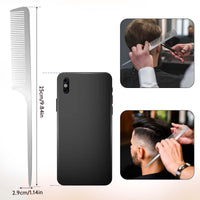 Mozeat Lens MOZEAT LENS Metal Rat Tail Comb Stainless Steel Hair Comb with Parting Tip for Hair Stylist Women Men