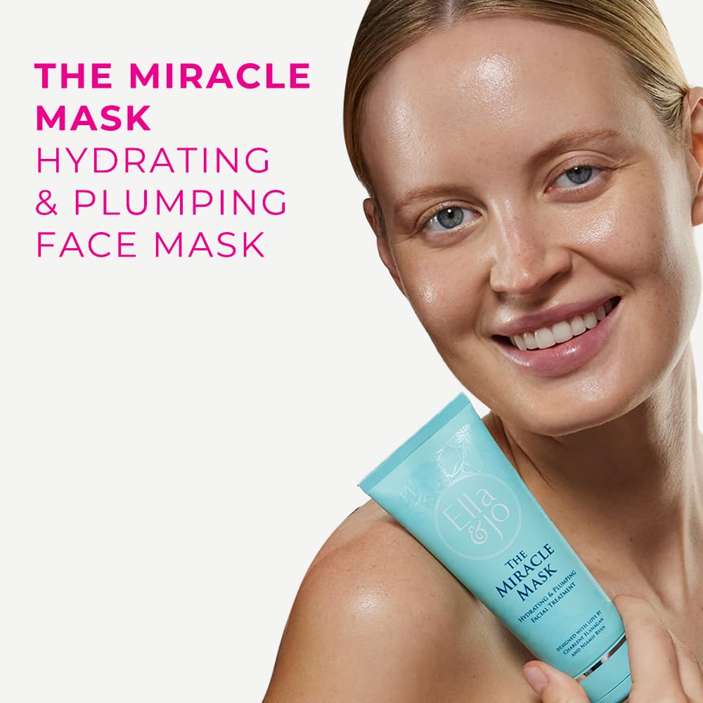 Ella & Jo Ella and Jo Miracle Hydrating Face Mask, Hyaluronic Acid + Vitamin E + Niacinamide + Squalene, Nourishes, Repairs & Firms Skin, All Skin Types