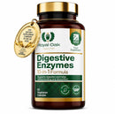 Royal Oak Health Digestive Enzymes - Broad Spectrum 10 in-1 Formula - with Amylase, Protease, Lipase, Papain & Bromelain - 60 Vegan Capsules, UK Made