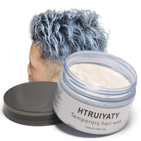 HTRUIYATY White Hair Color Wax Temporary Modeling Natural Color Hair Dye Wax Unisex One-time Hairstyle Cream Styling Wax for Party Cosplay Halloween Masquerade