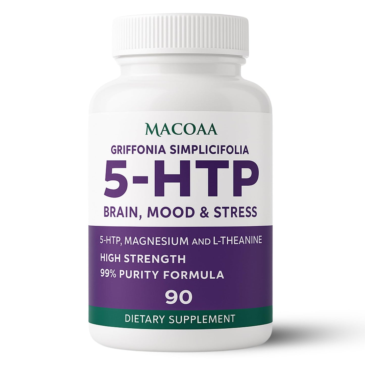 5HTP Supplement, 400mg High Strength 5 HTP Griffonia Complex 99% Purity with Magnesium Bisglycinate and L-Theanine, Sleep and Mood Support, 90 Capsules