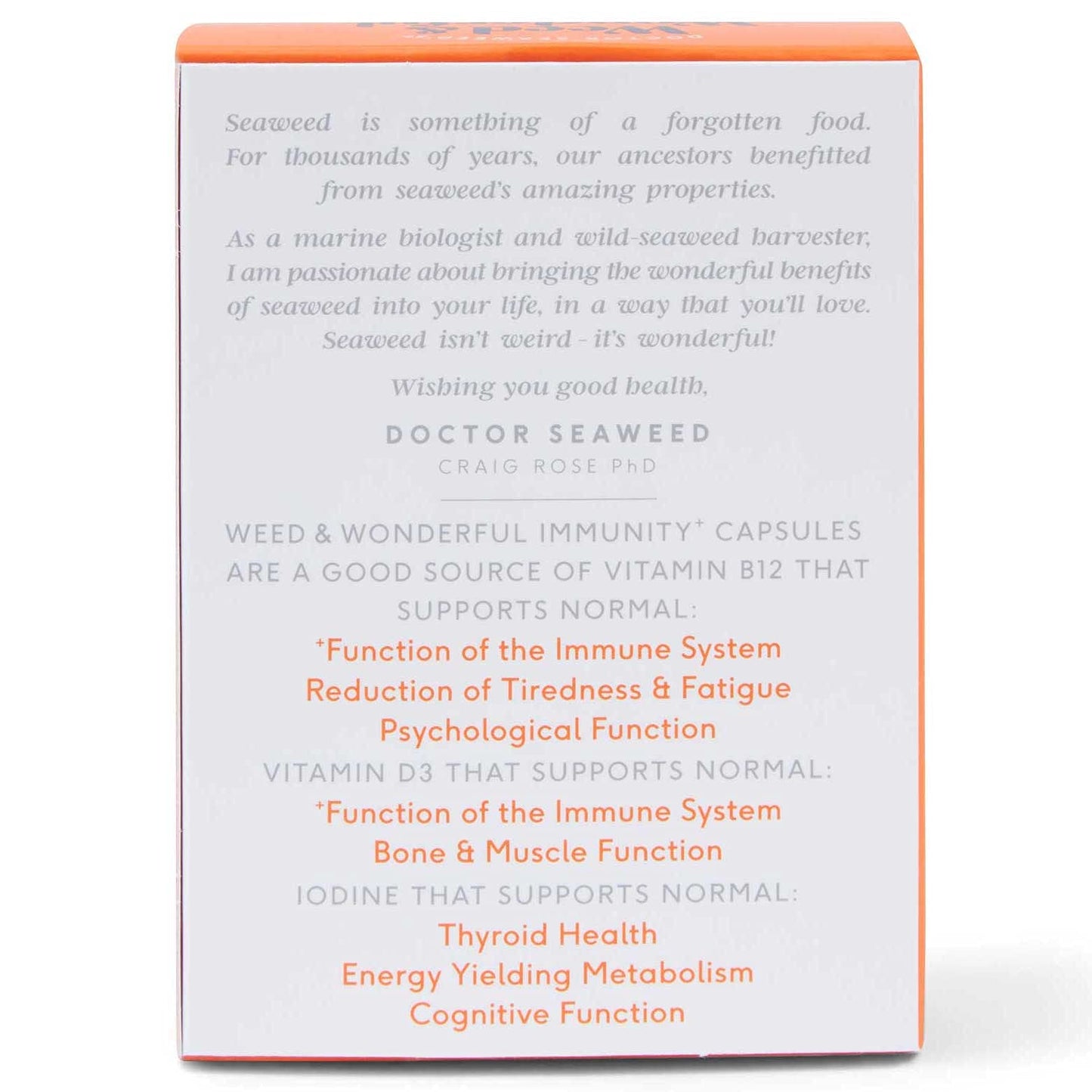 WEED & WONDERFUL Doctor Seaweed | Immunity+ Capsules | 1 Months Supply | Organic Scottish Seaweed | Plant Based Vitamins B12 + D3 | Immune Support, Energy Boost, All Natural