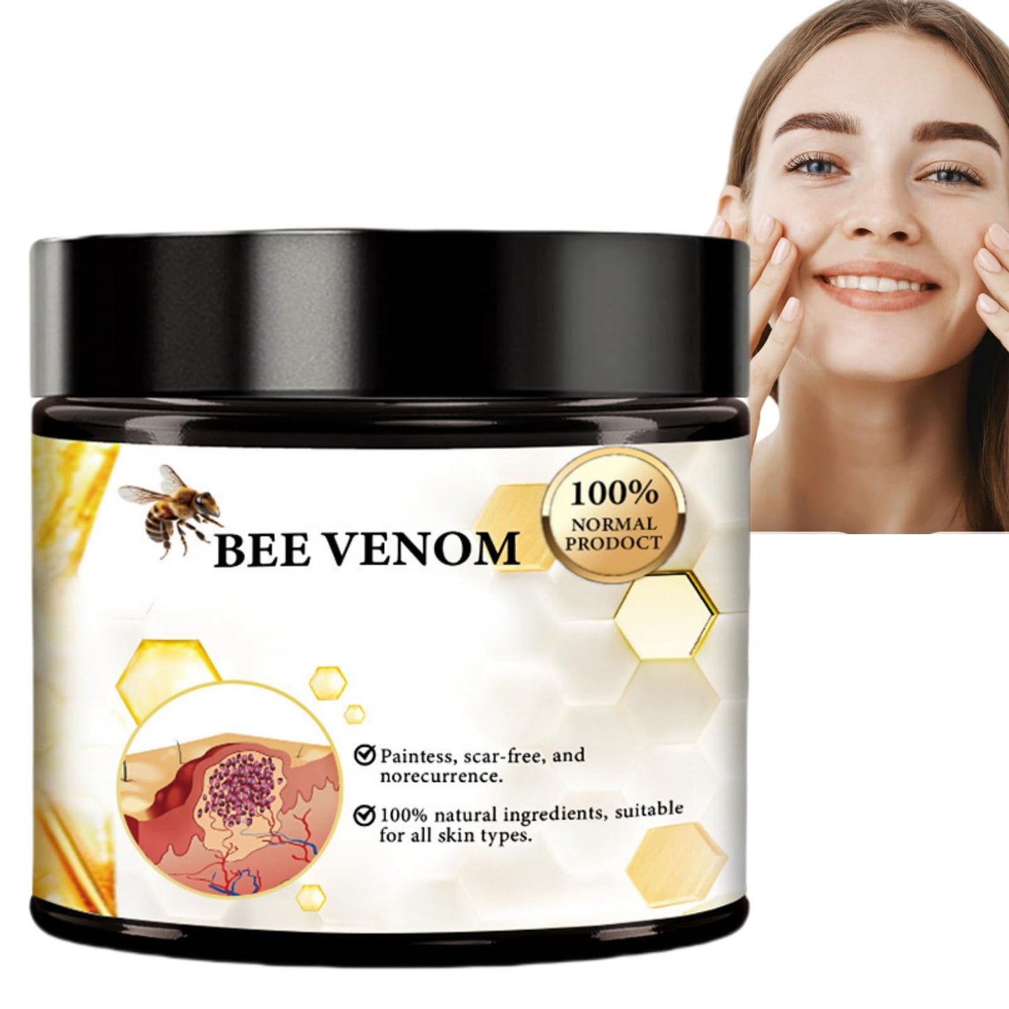 BigyQiu Bee V-enom Treatment Cream,Bee V-enom Repair Cream,Bee V-enom Cream,Bee V-enom Removal Treatment Cream,Bee V-enom Removal&Treatment Cream for All Skin Types,Hydrating Cream for Men Women