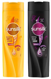 Generic Nourishing Soft & Smooth Shampoo 360 ml&Sunsilk Stunning Black Shine Shampoo 360 ml, With Amla + Oil & Pearl Protein, Gives Shiny, Moisturised, Fuller Hair