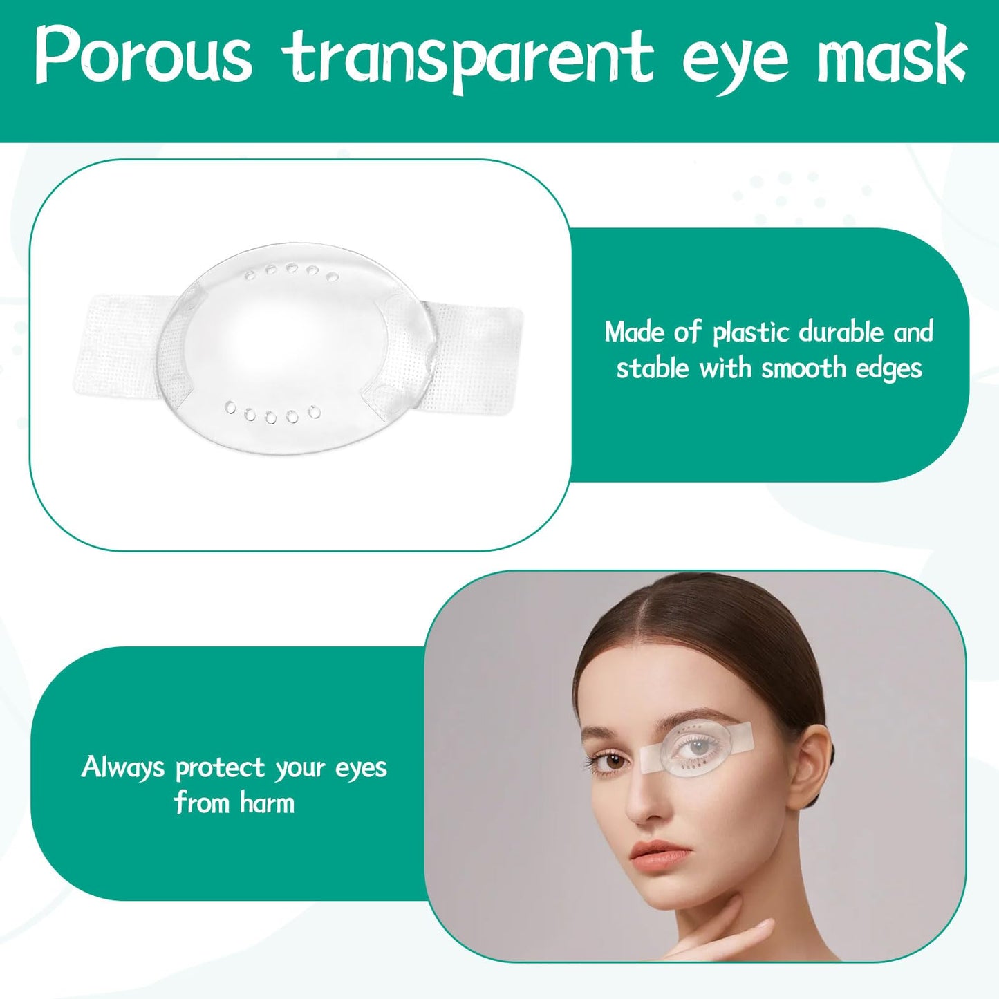 Eophmi 6 Pcs Eye Shield After Cataract Surgery, Transparent Eye Patches for Adults Kids, Eye Shield After Surgery, Single Eye Shields After Breathable with Small Hole