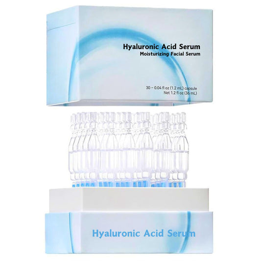 3% Ultra Hydrating Serum 3% Hyaluronic Acid Smoother Skin, Anti-Aging serum for face Single-Use Vials Skincare, Pre-makeup SkinCare, Hyaluronic Acid for Face Erasing Fine Lines and Wrinkles 1.2ml*30