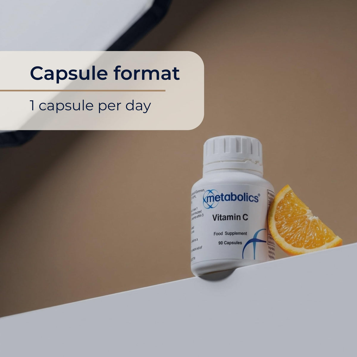 Vitamin C Capsules by Metabolics | 500mg Vitamin C Per Capsule Providing 625% NRV | Pot of 90 Capsules Suitable for Vegans & Vegetarians- No Additives or Flowing Agents