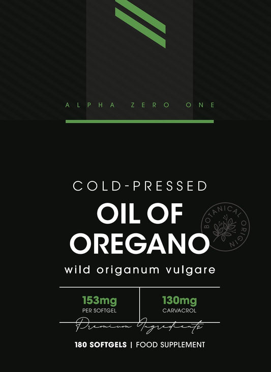 ALPHA01 130mg Carvacrol - 153mg Oregano Oil per Softgel | Cold-Pressed | World Highest Concentration Oregano Oil Capsule (85%+ Carvacrol) – Contains 100% Greek Essential Oil of Oregano – 180 Count by Alpha01