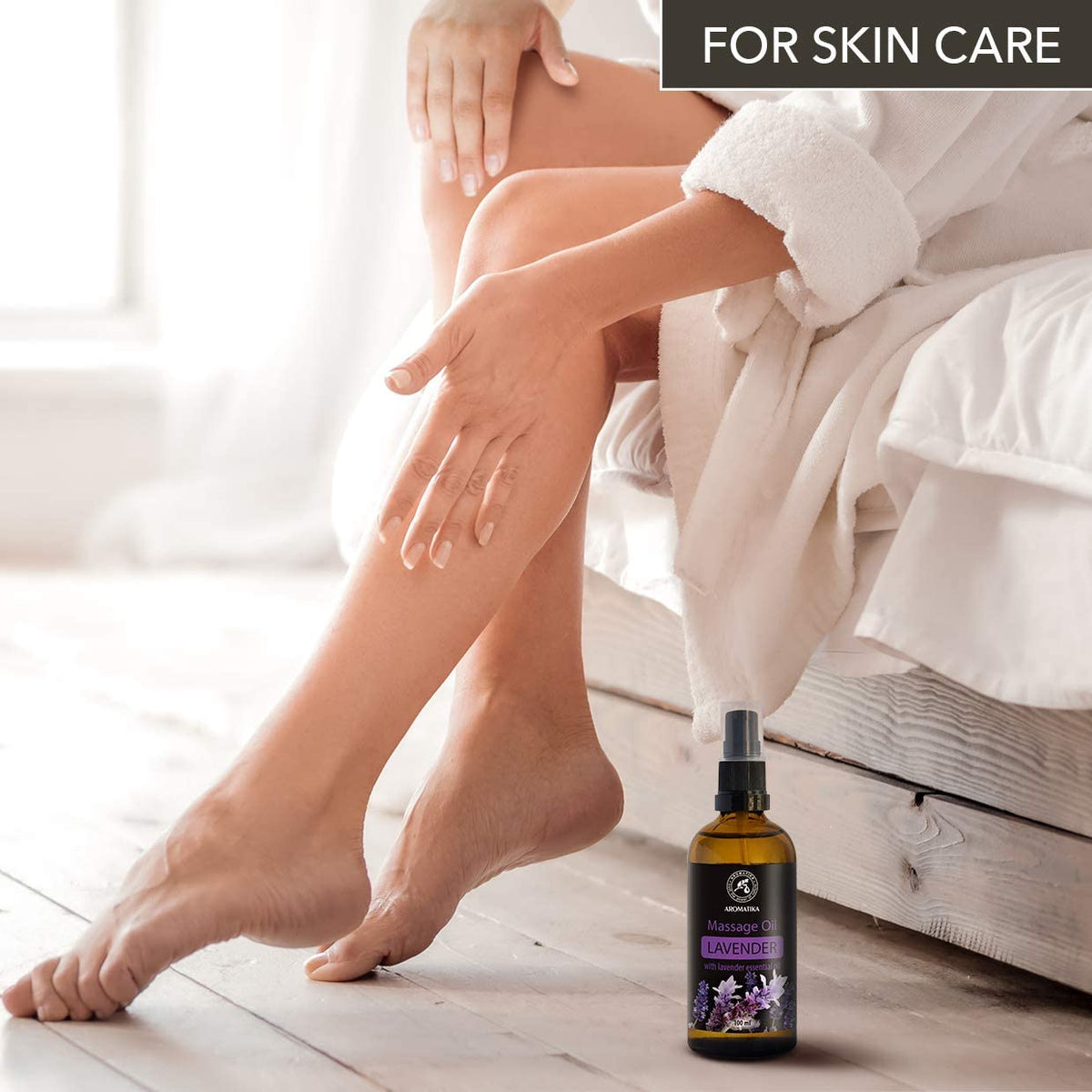 AROMATIKA trust the power of nature Massage Lavender Oil 100ml - 100% Natural Lavender Body Massage Oil - Good Sleep - De-Stress - Calming - Skin Care - Beauty - Body Massage - Soft Relaxing Aroma Oil