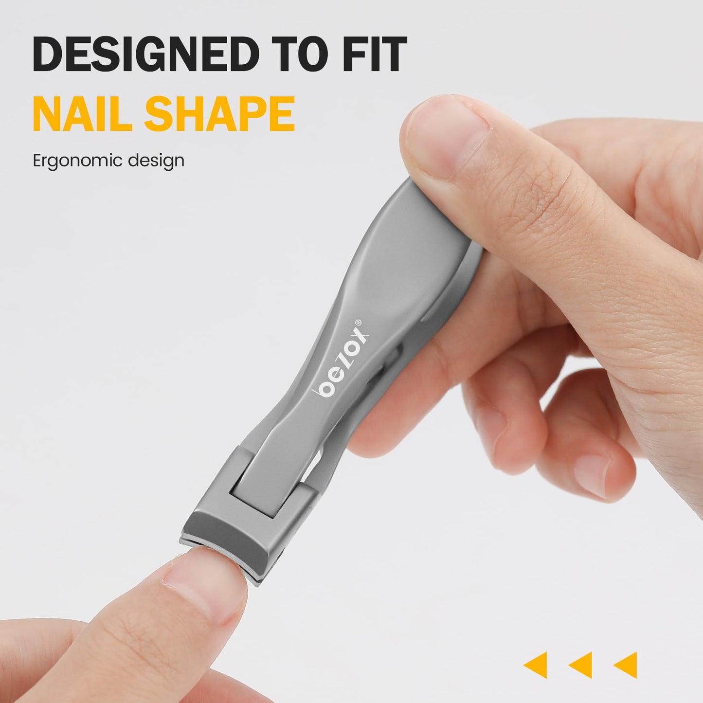 BEZOX Nail Clippers -Large Toenail Clippers for Thick Nails with 17mm Wide Jaw Opening with Nail File, Sharp Curved Blade Finger Nail Clippers, Heavy Duty Nail Cutter Trimmer for Men Seniors