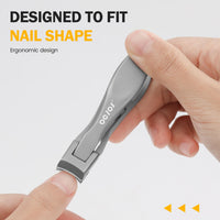 BEZOX Nail Clippers -Large Toenail Clippers for Thick Nails with 17mm Wide Jaw Opening with Nail File, Sharp Curved Blade Finger Nail Clippers, Heavy Duty Nail Cutter Trimmer for Men Seniors