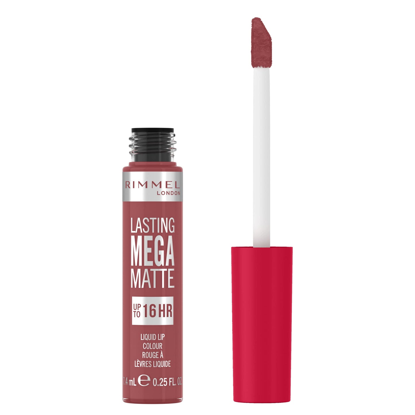 Rimmel London Lasting Mega Matte Liquid Lipstick, Long-Lasting, Hydrating, Vegan Formula - 210 - Rose & Shine, 7.4ml