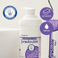 Zeroderma Zerodouble Gel, Highly Moisturising Emollient Gel for Dry Skin Conditions Including Eczema, Psoriasis And Dermatitis, 100g (Pack of 1)