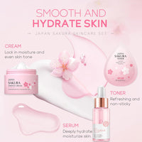 IZBEAUVO Sakura Skincare Set | 30PCS Facial Cleanser Set for Teenage Girls | Pamper Gift Sets with Cream, Serum, Toner, Eye Cream, Lip Mask, Mud Mask, Sleep Mask | Japanese Cherry Blossom Skincare Gift Box