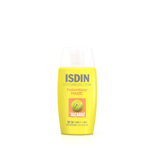 ISDIN Fotoprotector Fusion Water MAGIC by Alcaraz Facial Sunscreen with Ultralight Texture and Watery External Phase with Refreshing Effect, 50 ml