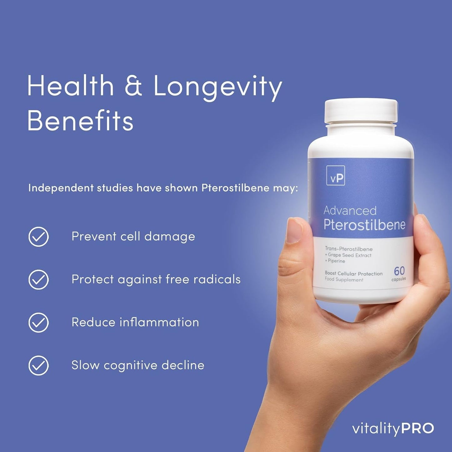 vP Vitality Pro Vitality Pro Advanced Pterostilbene 60 Capsules