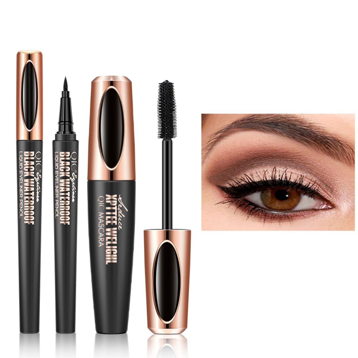 SPORTEON 4D Silk Fiber Mascara Waterproof, Luxuriously Longer, Thicker, Voluminous Eyelashes, Long-Lasting