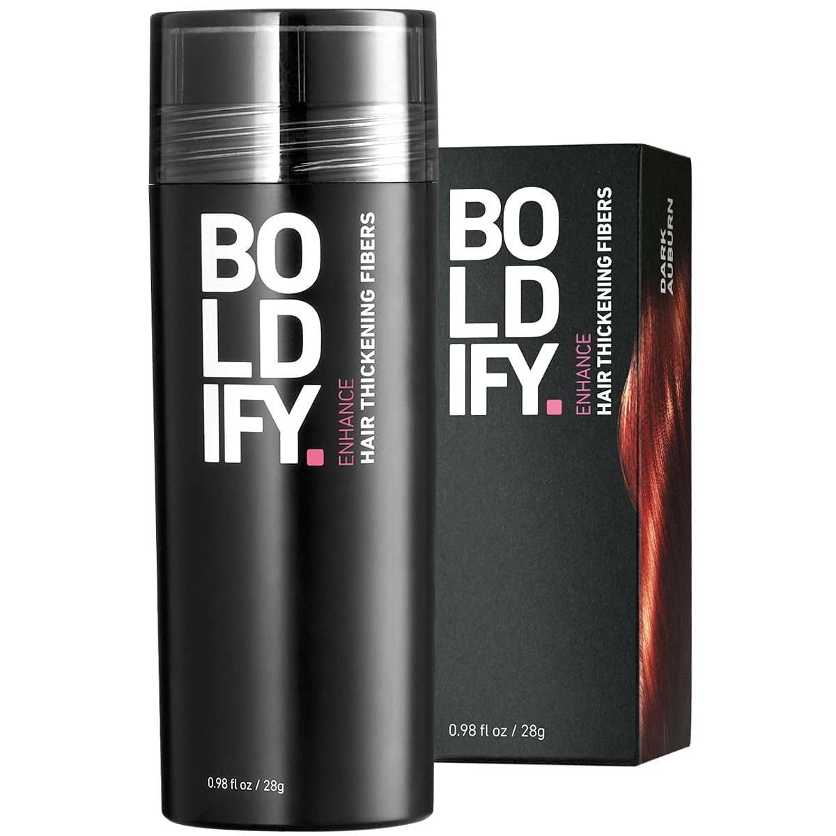 Boldify BOLDIFY Hair Fibres for Thinning Hair (DARK AUBURN) - 28g Bottle - Undetectable & Natural Hair Filler Instantly Conceals Hair Loss - Hair Powder Thickener, Topper for Fine Hair for Women & Men