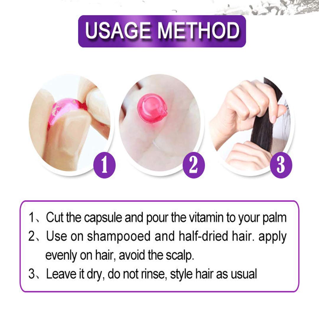 gowwimHair Vitamin Serum Capsule,Hair Treatment Serum,Argan Macadamia Avocado Oil,Deep Care Repair Damaged Hair,30 PCS