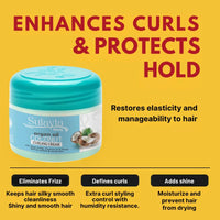 Sulayla Beauty Argan Oil & Coconut Curling Cream, 150g, Enhances Curls, Eliminates Frizz, Adds Shine with Shea Butter, Castor Oil, Argan Oil & Vitamin E