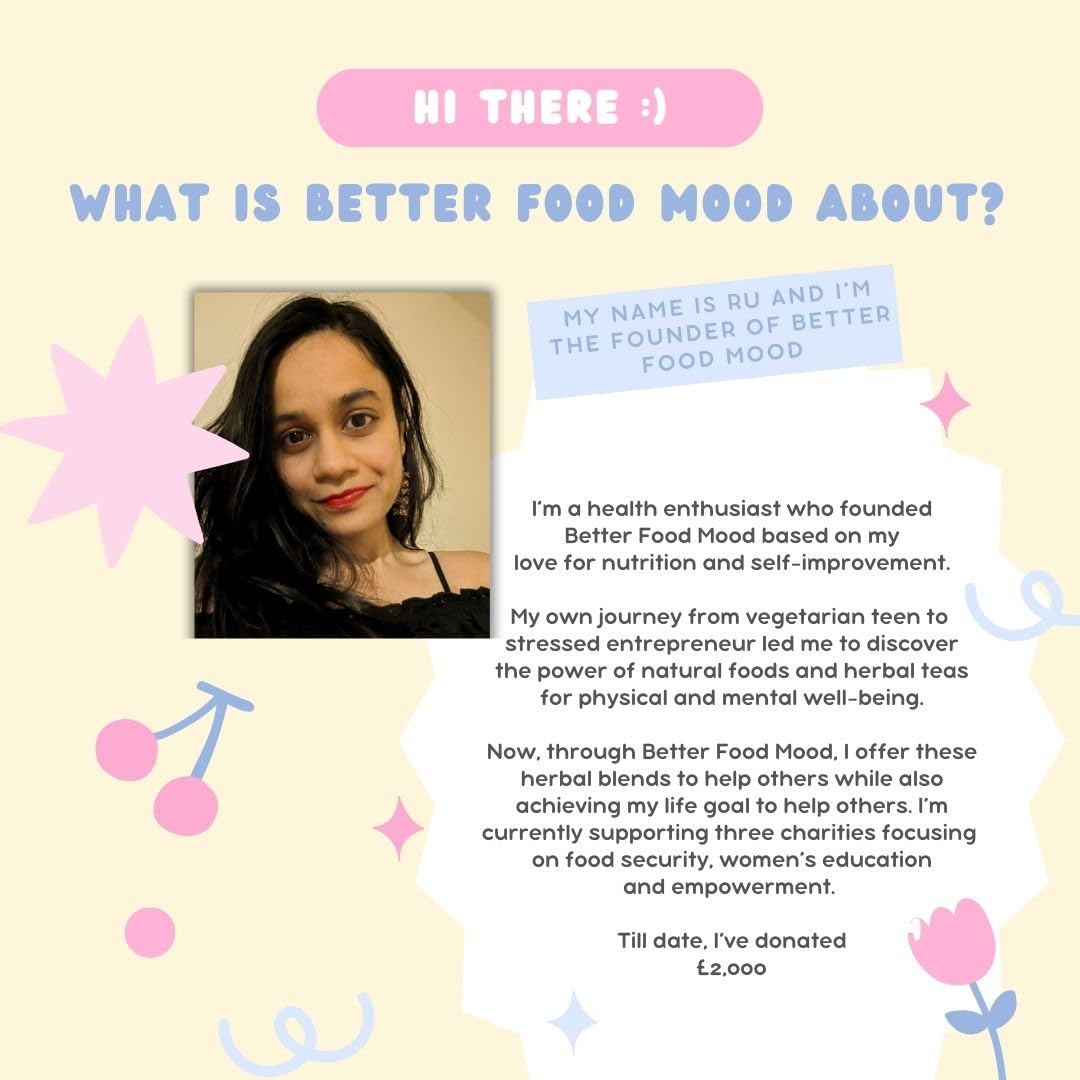 Better Food Mood Blue Moon Latte 100g | Adaptogen Blend with Ashwagandha Powder, Blue Matcha, Spices, Magnesium for Sleep & Relaxation