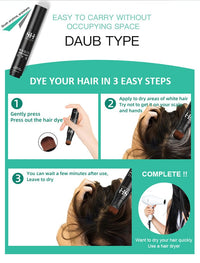 SEVICH Grey Hair Dye Brush Pens - Hair Root Touch Up Temporary White Hair Cover for Solon Home 20ml Darkbrown