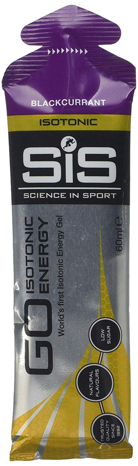 Science in Sport Science In Sport GO Isotonic Energy Gels, Running Gels with 22 g Carbohydrates, Low Sugar, Blackcurrant Flavour, 60 ml Per Serving (6 Pack)