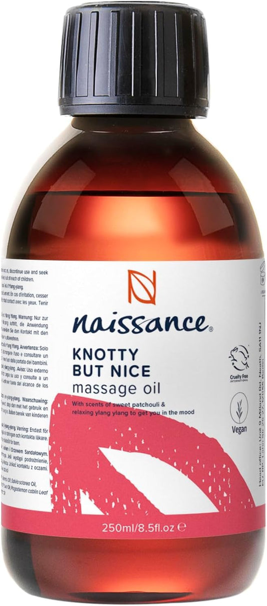 Naissance Knotty But Nice Sensual Massage Oil for Date Night Arousal, Aphrodisiac Lubricant Sex Body Oil 250ml