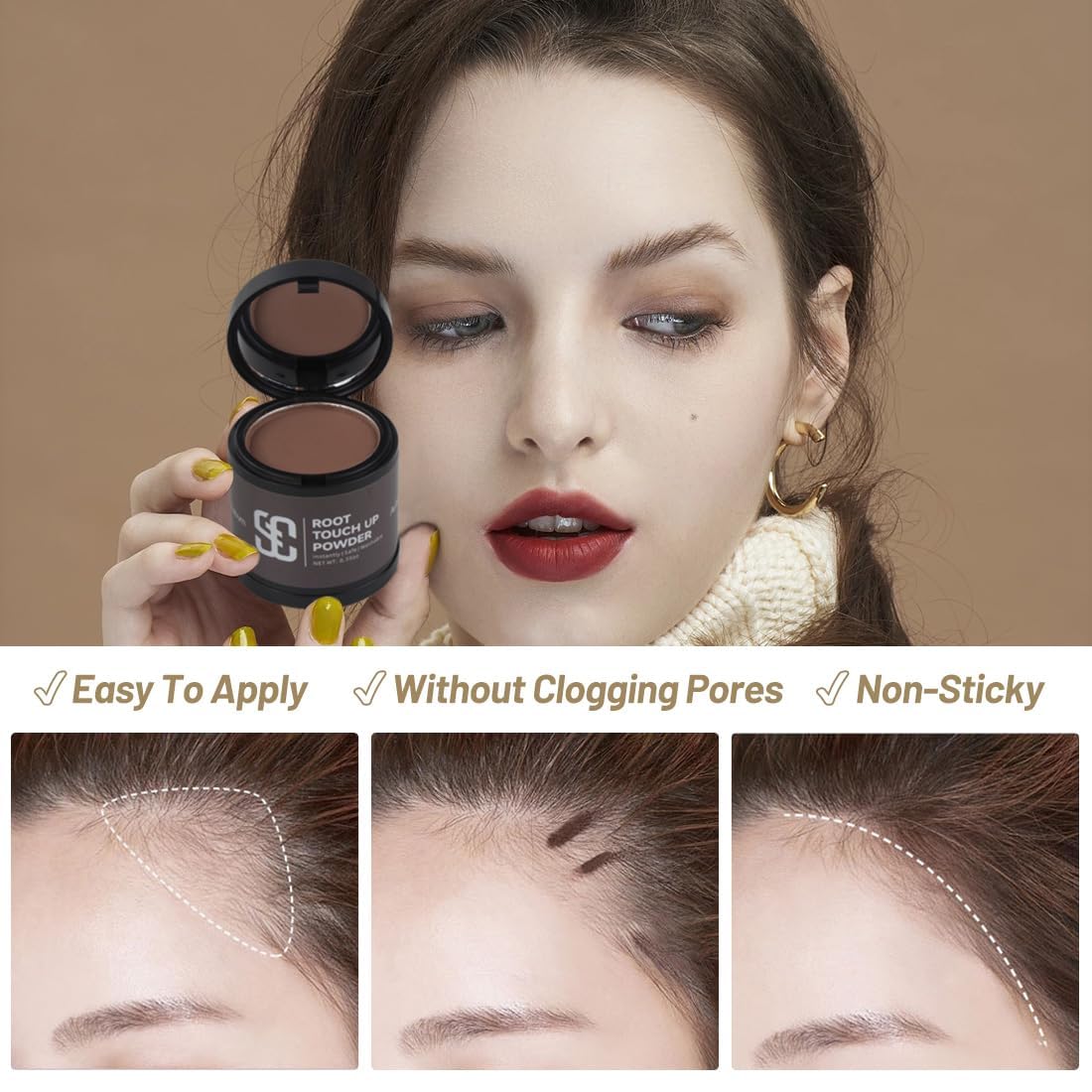 SOVONCARE Root Touch Up Powder,Root Cover Up Hair Powder for Women for Thinning Hair & Conceals Hair Loss,Hairline Powders Instantly Hairline Shadow Cover (Medium Brown, 0.14 Ounce (Pack of 1))