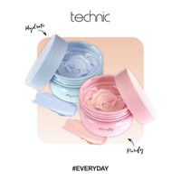 Technic Facial Skincare Gift Set - Hydrating Hyaluronic Acid Face Mask & Purifying Pink Clay Face Mask - Contains a Soft Headband with Bow - Vegan & Cruelty Free