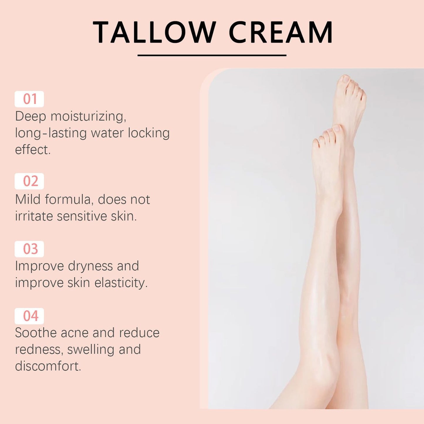 L0famy Beef Tallow Skin Care Cream, Natural Beef Tallow Moisturizer, Deeply Nourishing Organic Grass Fed Tallow Balm, Hydrating Tallow Balm with Raw Honey, for Face & Body, Moisturizing Skin Care Cream