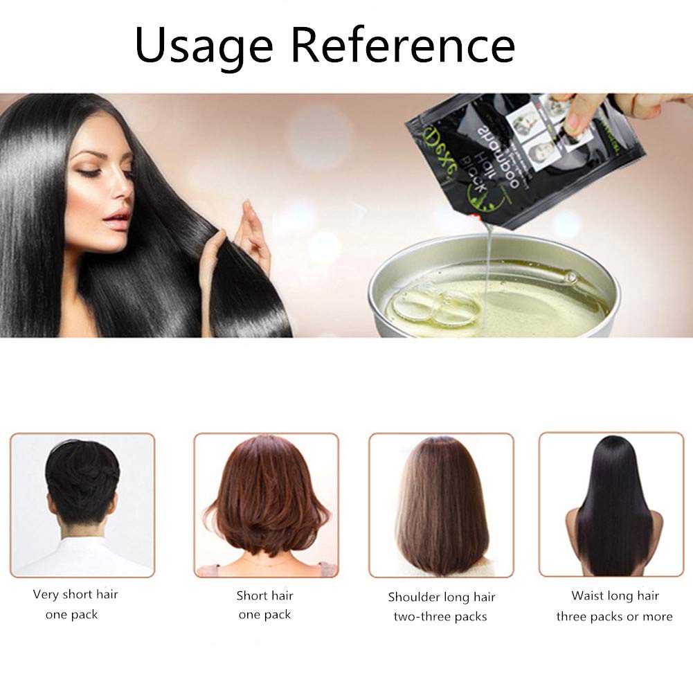 Black Hair Shampoo,MQUPIN Instant Black Natural Ingredients Hair Dye Shampoo Semi-Permanent Black Hair Color,Easy to use,Long lasting,(10 Pack, Black)
