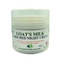 Goats Milk Enriched Night Cream 50g by Elegance Natural Skin Care for Sensitive Skin Rosacea Dermatitis Psoriasis Eczema Dry Skin Multi Award Winning.