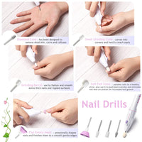 5-in-1 Electric Manicure Set, Nail Drill File Grinder Grooming Kit with Nail Brush and Foam Toe Separators, Callus Remover Nail Buffer Polisher Nail Art Pedicure Kit for Home Salon by RuiChy