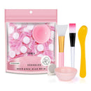 Akliocss 100 pcs Compressed Facial Mask Sheet Beauty DIY Disposable Mask Paper Natural Cotton Skin Care Wrapped Masks Normal Thick，Get a Small Mask Bowl, Mask Brushes and Hair Band Free