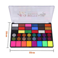 Generic Face Paint Kit for Kids & Adults – 42 Colors Water-Based Safe Non-Toxic Washable Makeup with Glitter & UV Effects – Halloween, Cosplay, Party – Includes 10 Brushes (42-colors)