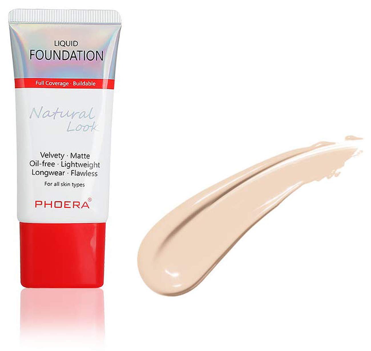 Phoera AQUAPURITY PHOERA Full Coverage Foundation New Formula Waterproof Long Lasting Oil Free Velvet Matte Liquid Foundation for Oily Skin Flawless Makeup Base Cream Concealer (104B Sand Beige…)