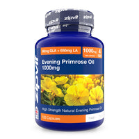 Zipvit Evening Primrose Oil 1000mg Per Capsule, High Strength Omega 6 GLA & LA, Cold Pressed, 120 Softgel Capsules, 4 Months Supply