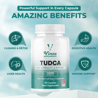Vinco Supplements Vinco Tudca 1200mg - 60 Capsules - Tauroursodeoxycholic Acid - Advanced Liver Detox & Repair - Supports Healthy Bile Production, Improves Digestion & Strengthens Immune System - Made in UK