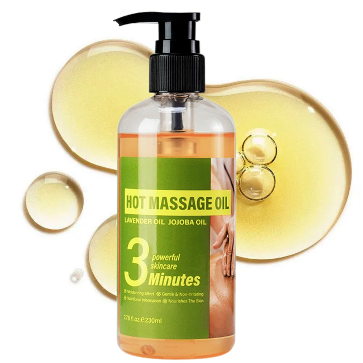 IZBEAUVO Massage Oil for Massage Therapy 230ml, Cellulite Massage Oil for Relaxing & Muscle Pain Relief - Lavender MassageOil for Skin with Caffeine Recovery, Cellulite Appearance Relaxation