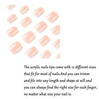 EONFAVE French Tip Nails - 24Pcs Square False Nails Short - Nude Pink Press On Nails - Stick on Nail French Tip - Full Cover Acrylic False Nail & Accessories Art for Women