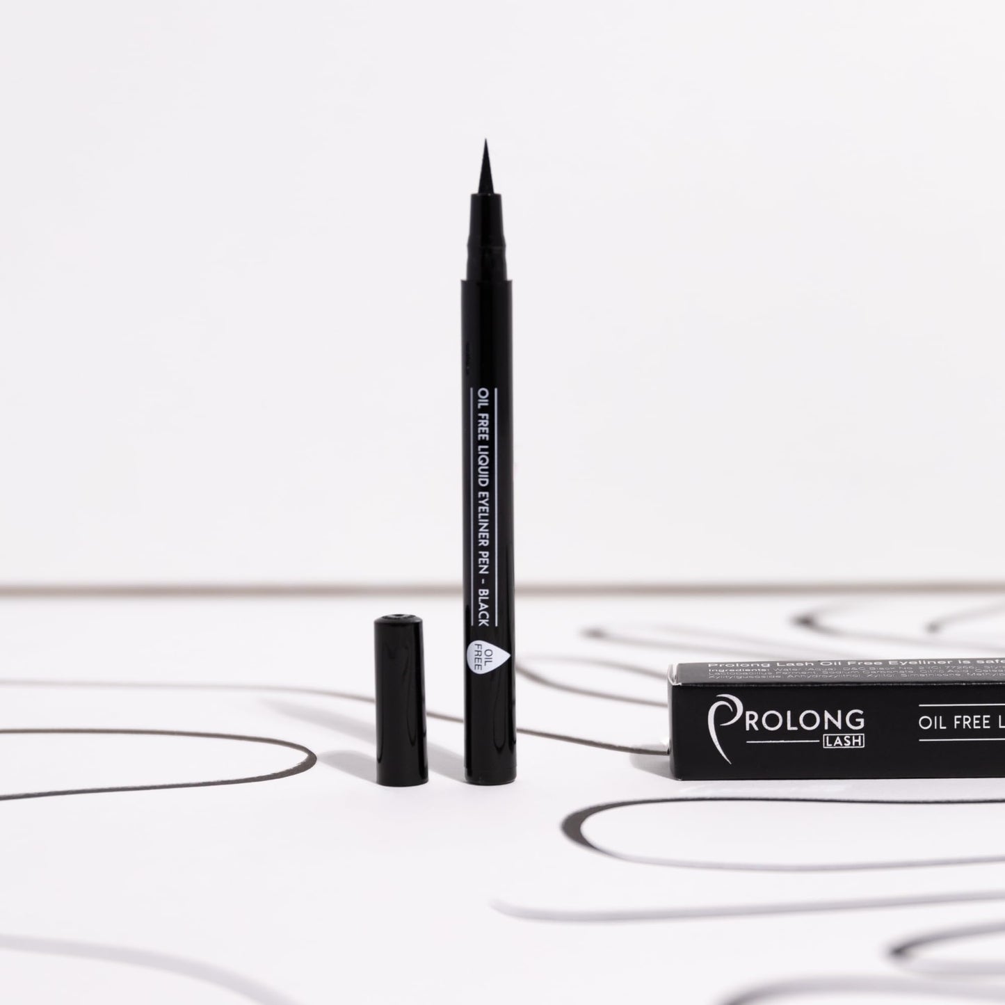 PROLONG LASH Prolong Lash Oil-Free Black Eyeliner Pen | Safe for Eyelash Extensions | Water Resistant, Vegan, Paraben & Sulphate Free - 1ml