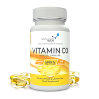 Northumbria Health Vitamin D3 Softgel Capsules, High-Strength D3 Vitamins for Immune Support and Calcium Absorption, Easy to Swallow Vitamin D Softgel Capsules, No Additives or GMO, 365 Capsules
