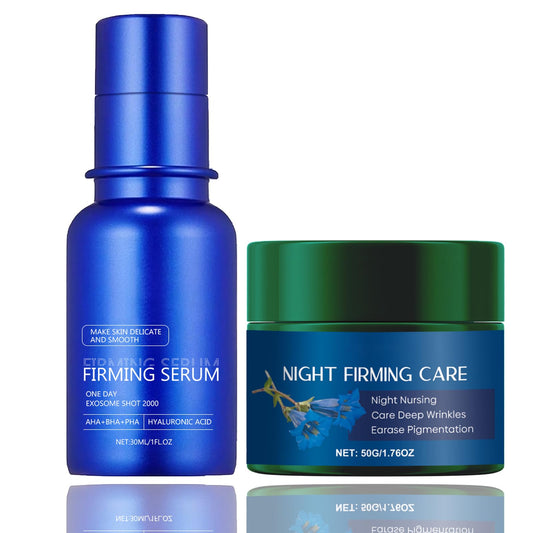 TBeautfave 2PCS Microneedling & Night Firming Cream | Hyaluronic Acid Microneedling | Liquid Skin Booster Serum | Pore Minimiser | Anti-Aging, Wrinkle Reduction, Skin Smoothing for Delicate(Serum & Cream)