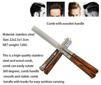 DYBADYSA 1 Pcs Metal Stainless Steel Durable Folding Butterfly Comb Gift Set