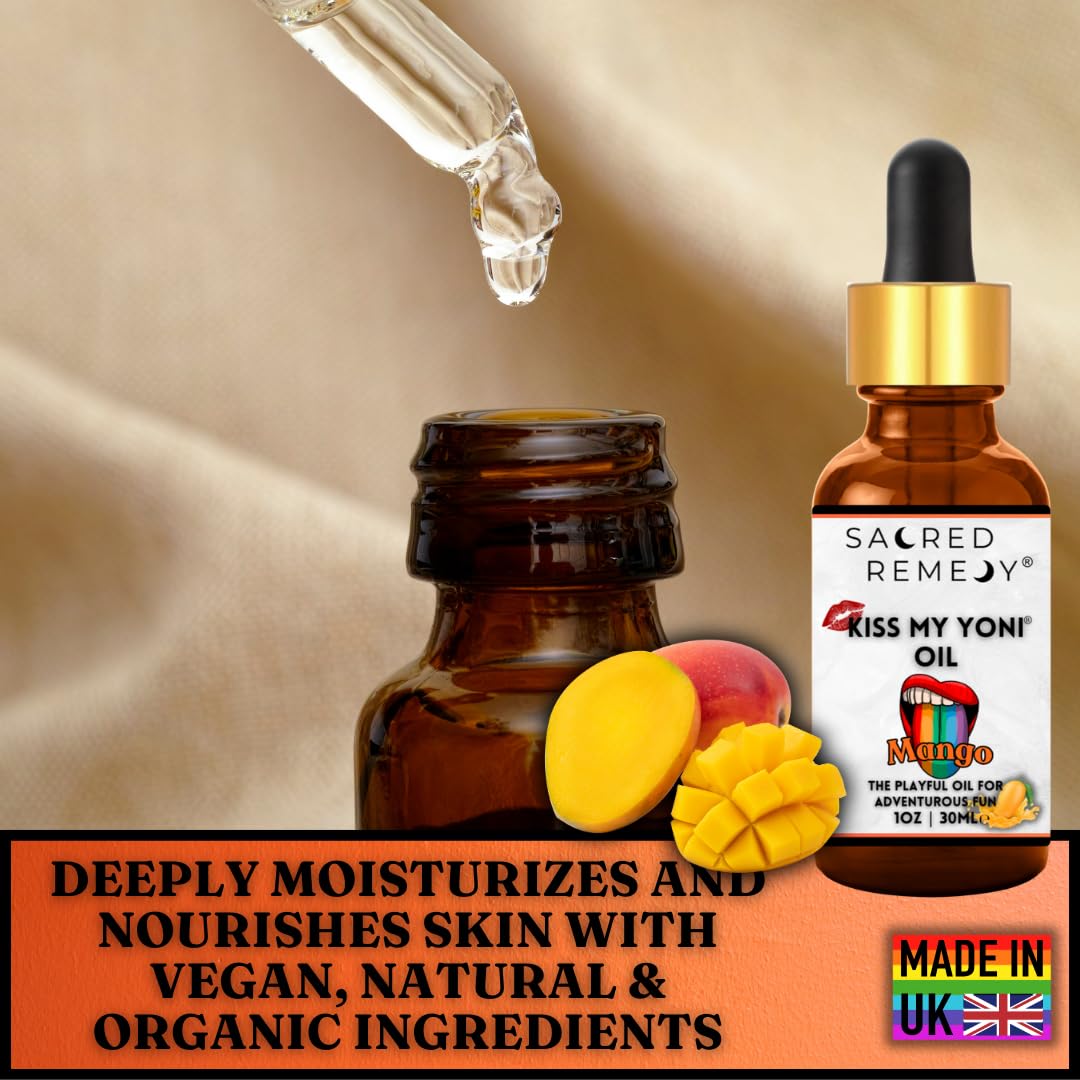 KMY Tropical Mango Yoni Oil – Premium Aromatic Body & Sensitive Area Moisturizer. Targeted Relief for Thigh Chafing and Dryness. Food-Grade, PH-Balanced Vegan Skincare [30ml]