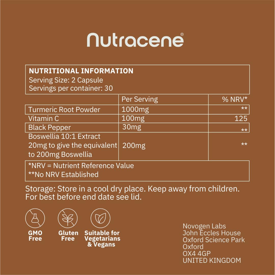 NUTRACENE Nutracene Turmeric 1,000mg with Black Pepper | Boswellia |